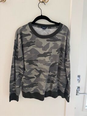 Splendid Green Camo Crewneck Sweater